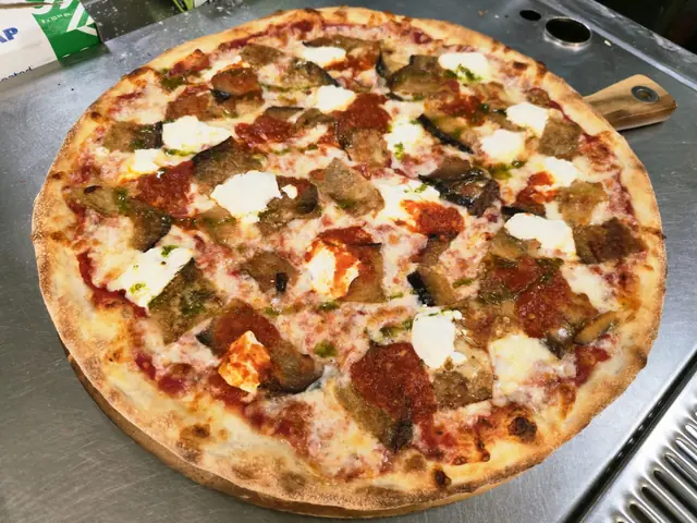Eggplant rollatini pizza with ricotta
